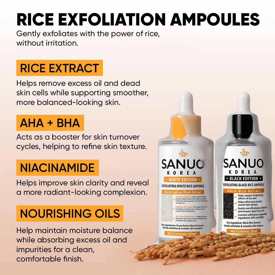 SANUO® Black & White Rice Ampoule Duo