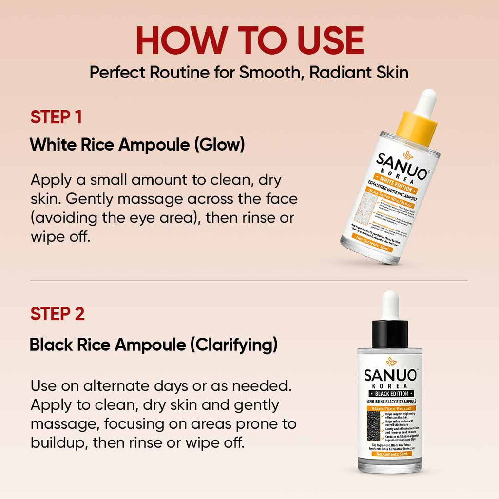 SANUO® Black & White Rice Ampoule Duo